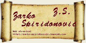 Žarko Spiridonović vizit kartica